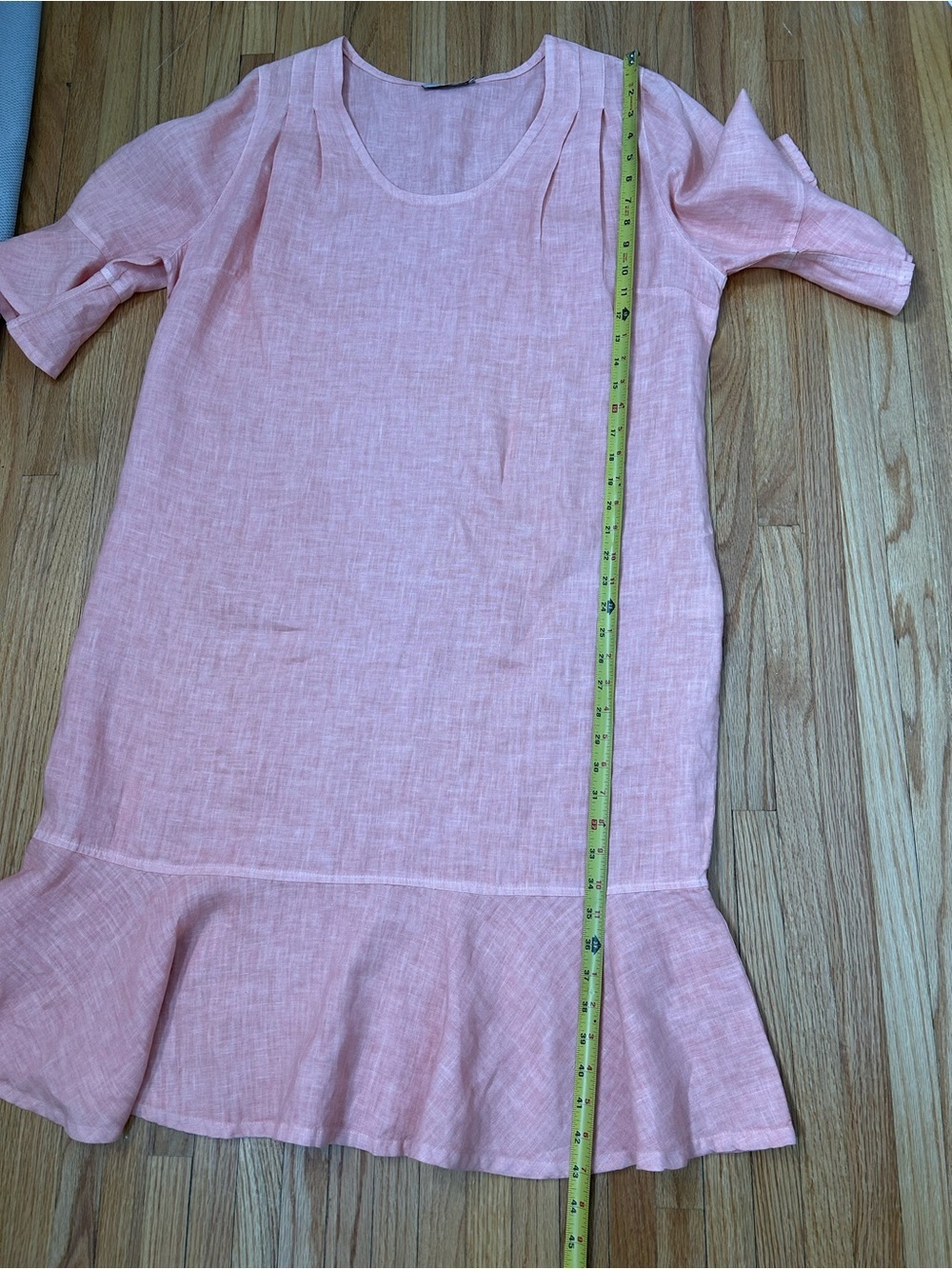 Haris Cotton Ruffle Sleeve Linen Shift Dress - Picture 7 of 7
